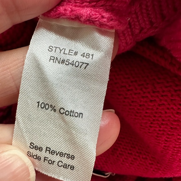 CAbi Hot Pink Cranberry Gem Flower Cardigan Sweater Rosette Crystal Valentines - Picture 7 of 8